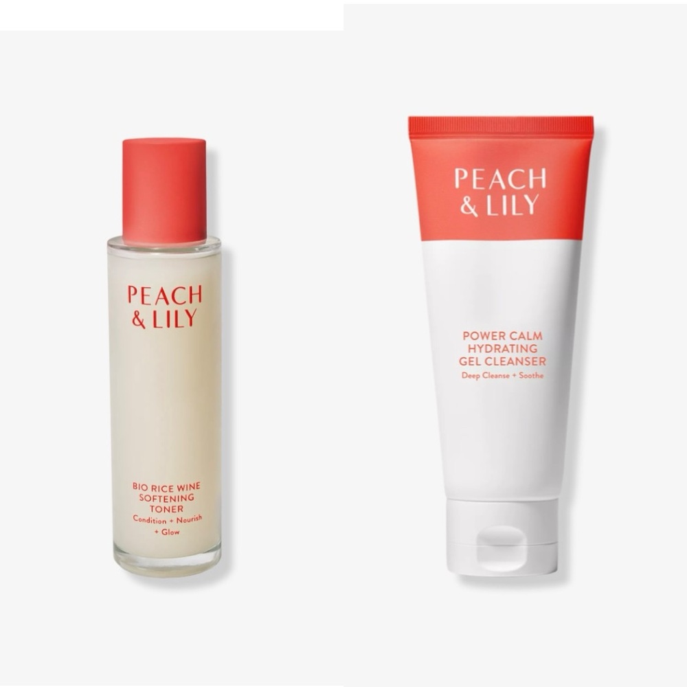 Korean Skincare Peach and Lily Bundle 
Bio Rice Toner & Power Calm Cleanser